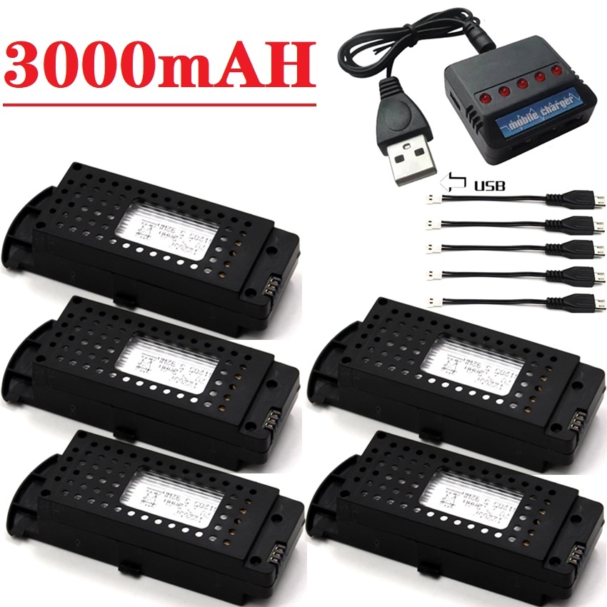 Eachine Drone E58 - Batterie pour drones Q6, 3.7V, 3000mAh,